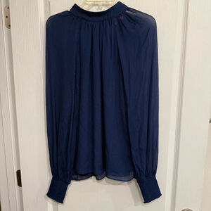 Women's Lilly Pulitzer EllieLynn Long Sleeve Top Size 4 Low Tide Navy